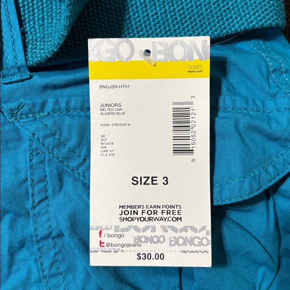 Bongo belted car juniors algiers blue shorts size 3 NWT - Picture 6 of 7